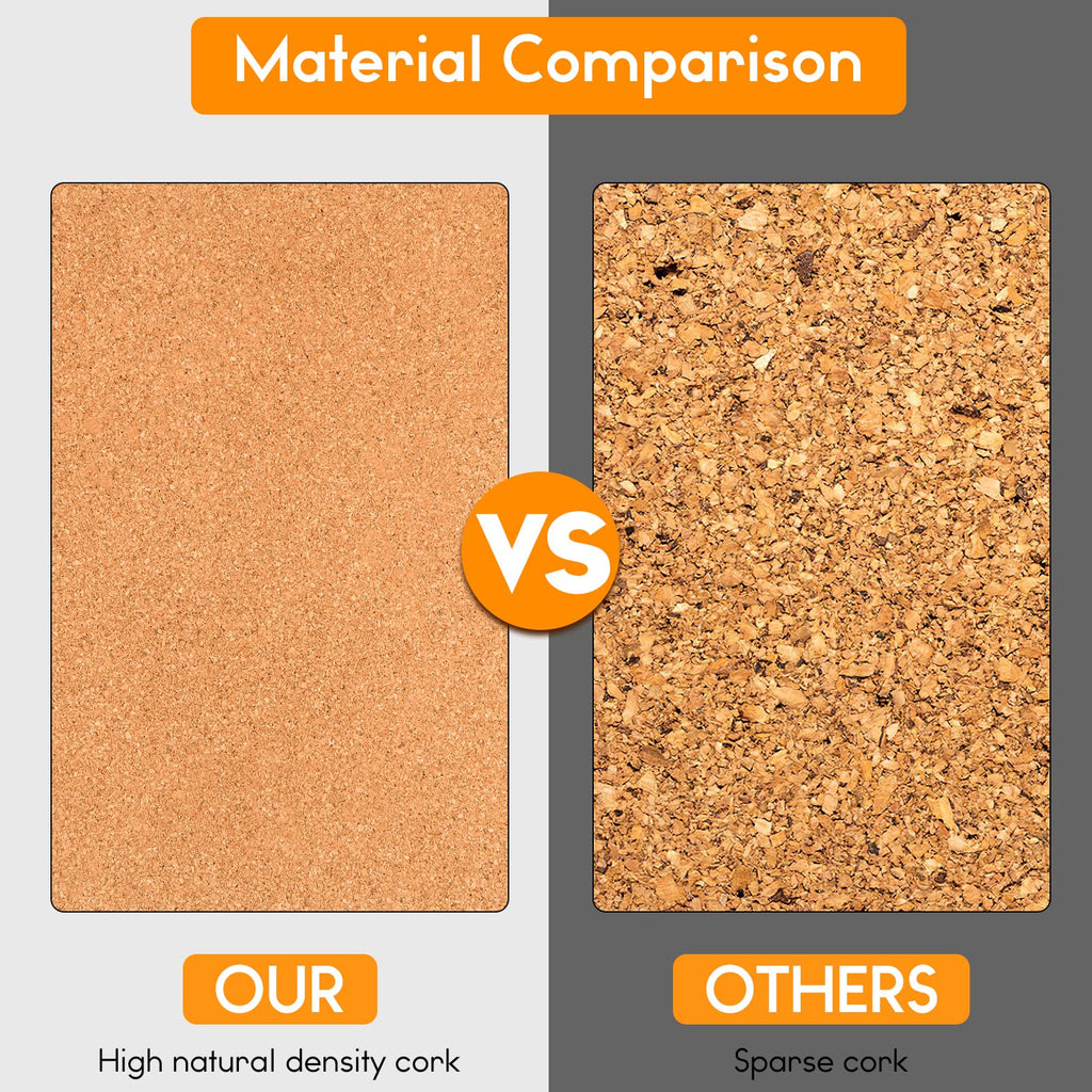 TUPARKA 6 Pack Cork Board Bulletin Boards 17"x8" - 1/4" Self-Adhesive Corkboards With 100 Push Pins for Wall, Home, School, Office Decorative