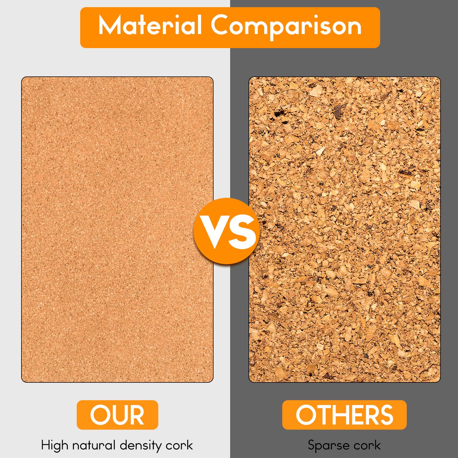 TUPARKA 6 Pack Cork Board Bulletin Boards 17"x8" - 1/4" Self-Adhesive Corkboards With 100 Push Pins for Wall, Home, School, Office Decorative