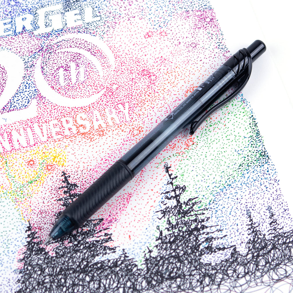 Pentel EnerGel X Retractable Liquid Gel Rollerball Pen, Everyday Writing, Office Supplies, School Supplies, 0.7mm Medium Point, Black Ink, BL107-A, Box of 12