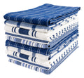 Kitchen Towels Set Of 10 - 18 x 28 Inches Assorted Cloth Dish and Tea Towels - Absorbent & Durable Cotton Towels For Cooking, Hand Drying & Cleaning Dishes (Navy)