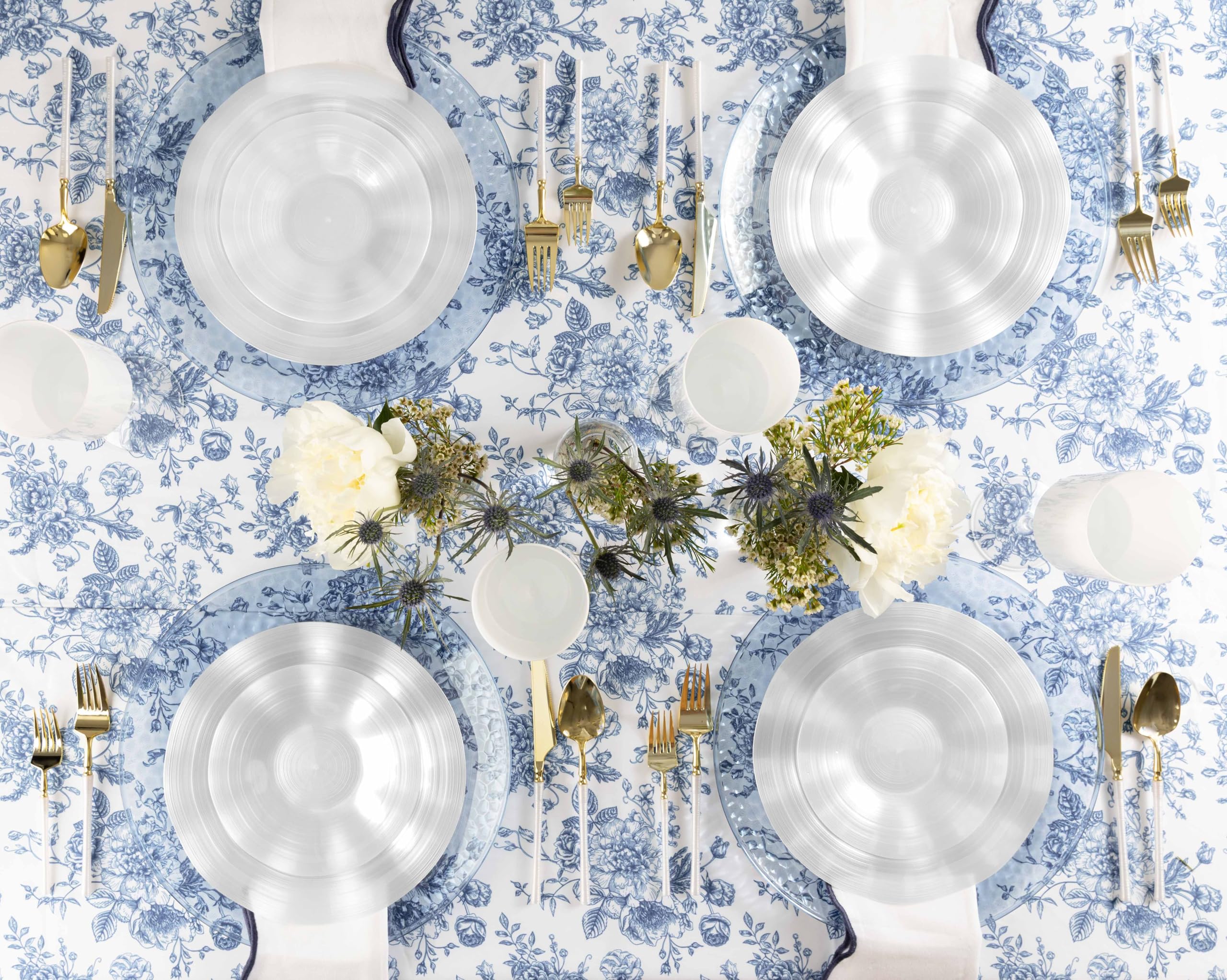 PLASTICPRO 24 Piece Combo Plastic Dinner Plates Disposable Plastic Fancy Heavy Duty Party Dishes 7 inch and 10 inch, Pearl White Ribbed