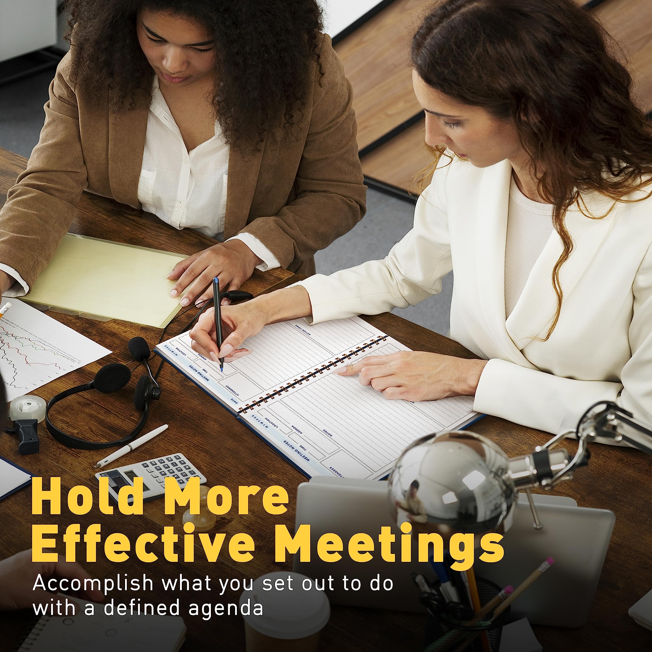 S&O Large Meeting Notebook for Work - Professional Organizer Planner - Corporate and Conference Notes Journal - Project Discussion Notepad - 208 Pages Writing Pads, 8.4”x11.2”