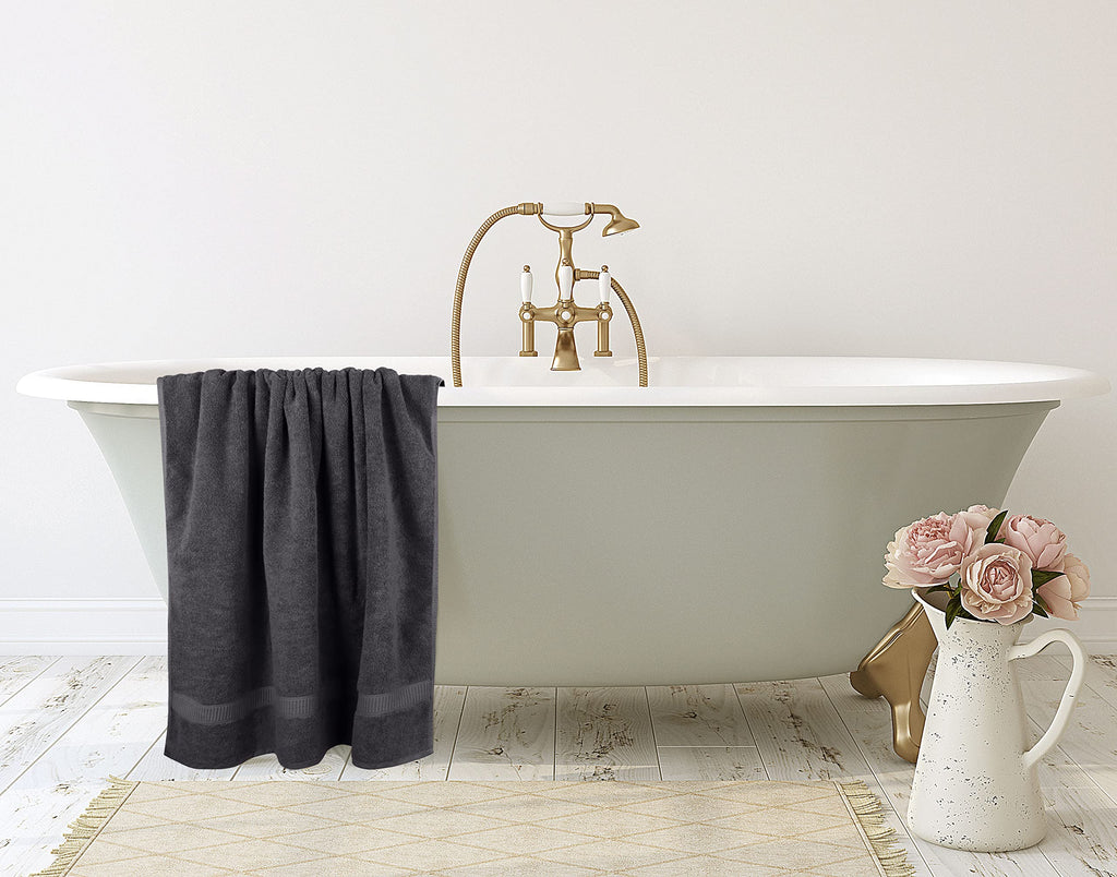 Utopia Towels Luxurious Jumbo Bath Sheet, 35 by 70 Inches, 600 GSM 100% Ring Spun Cotton, Highly Absorbent and Quick Dry Extra Large Bath Towel, Super Soft, Grey, 2 Pack