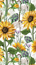 IHR Ideal Home Range Dinner Napkins Disposable 3-Ply Paper Hand Towels, 8.5" x 4.5", Sunflowers Meadows, 16-Count