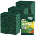 SCRUBIT Scouring Pads - Heavy Duty Scrub Pads for Cleaning Dishes - Non-Scratch - Reusable - Green (100, Green)
