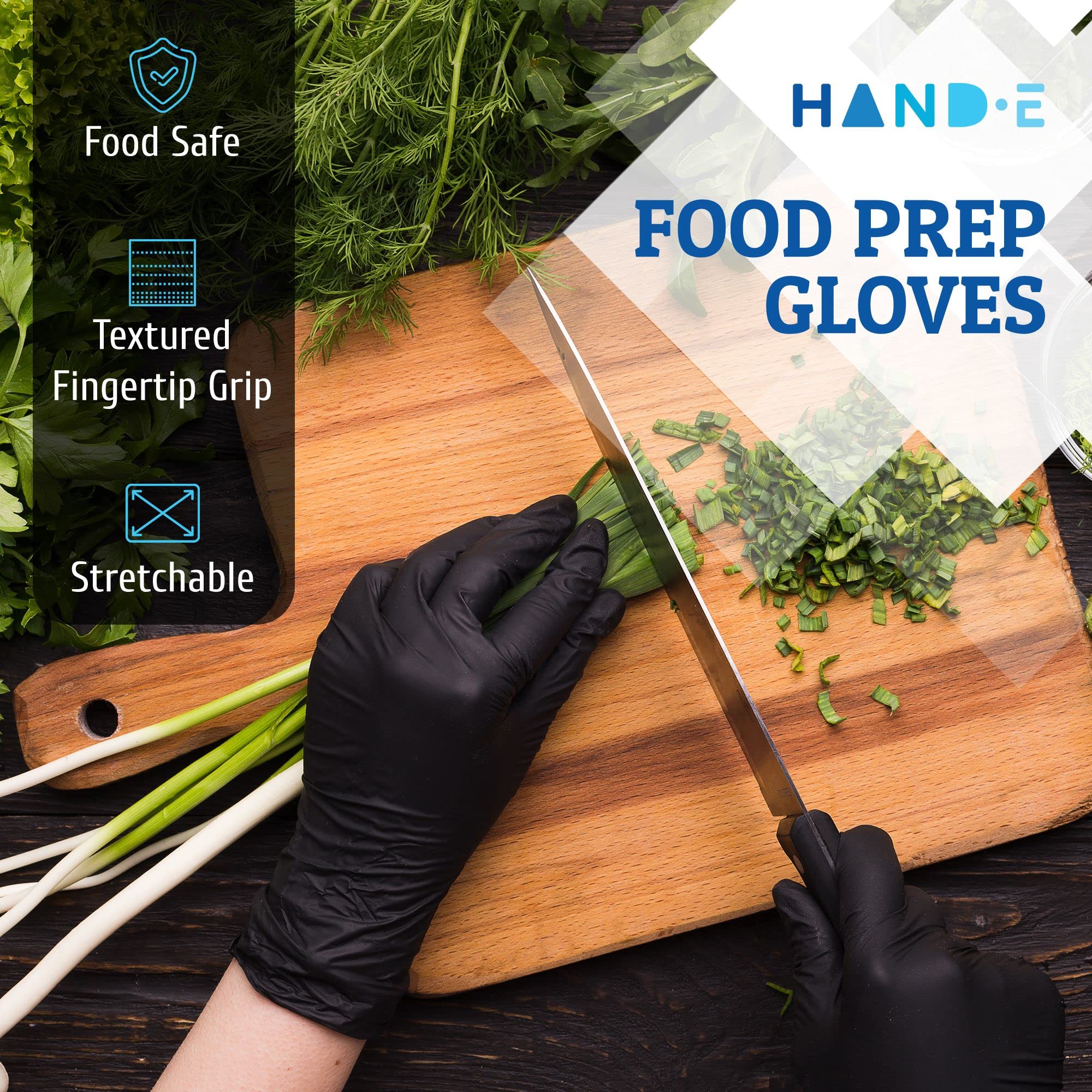Black Nitrile Disposable Gloves Medium, 100 Count - BBQ, Tattoo, Hair Dye, Cooking, Mechanic Gloves - Powder and Latex Free Gloves