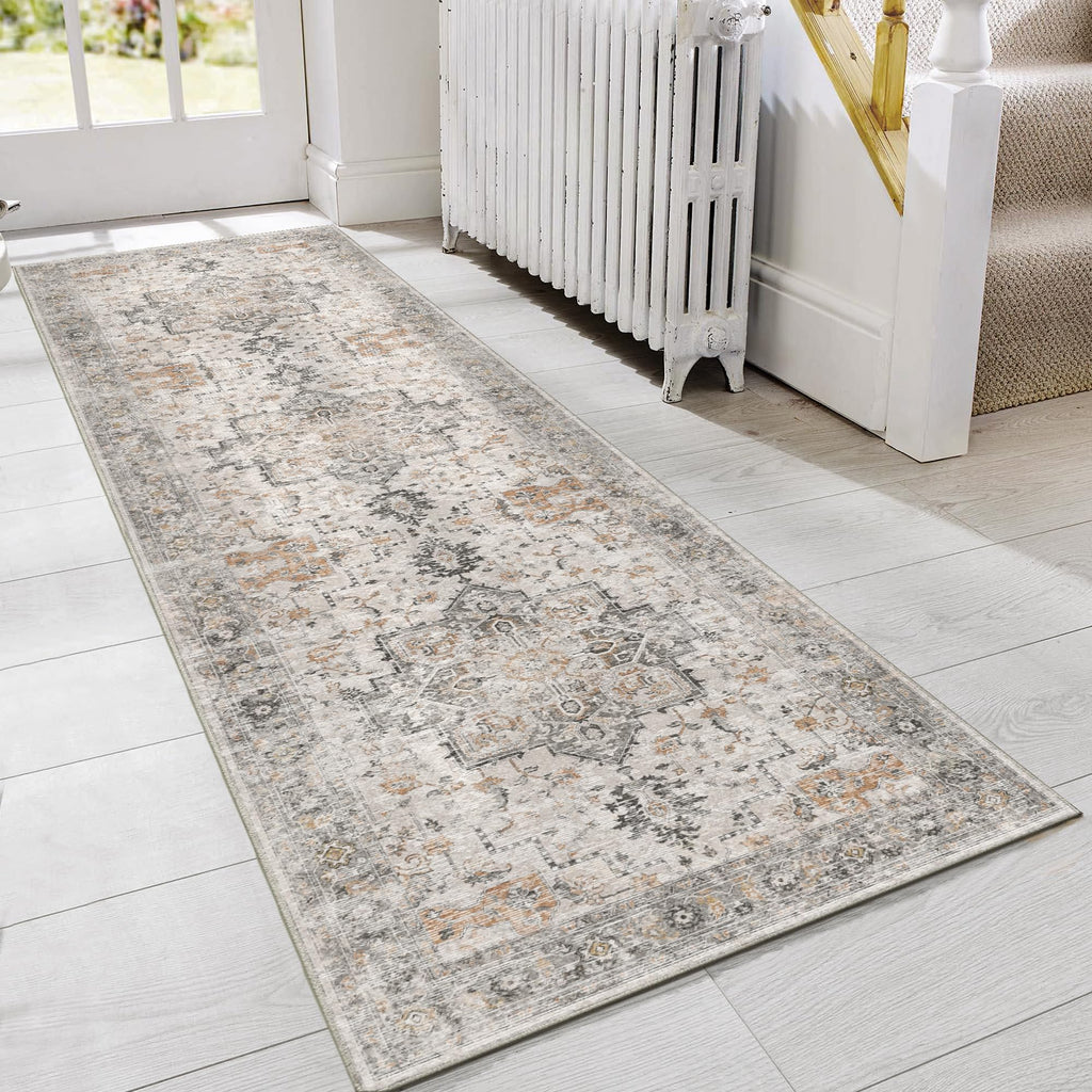 GENIMO Area Runner Rugs 2x6 for Living Room, Non-Slip Machine Washable Rug for Hallway Kitchen, Low Pile Print Rug for Bedroom Dining Room Home Office