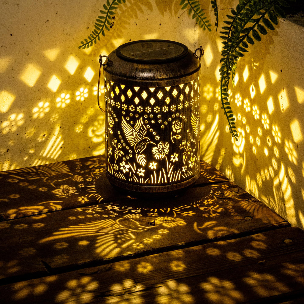 SUNCKET Solar Lanterns Outdoor Hanging Waterproof,Hummingbird Garden Decor Gifts for Women Mom, Solar Lights Metal Decoration Outside for Yard, Patio,Garden,Backyard,Porch