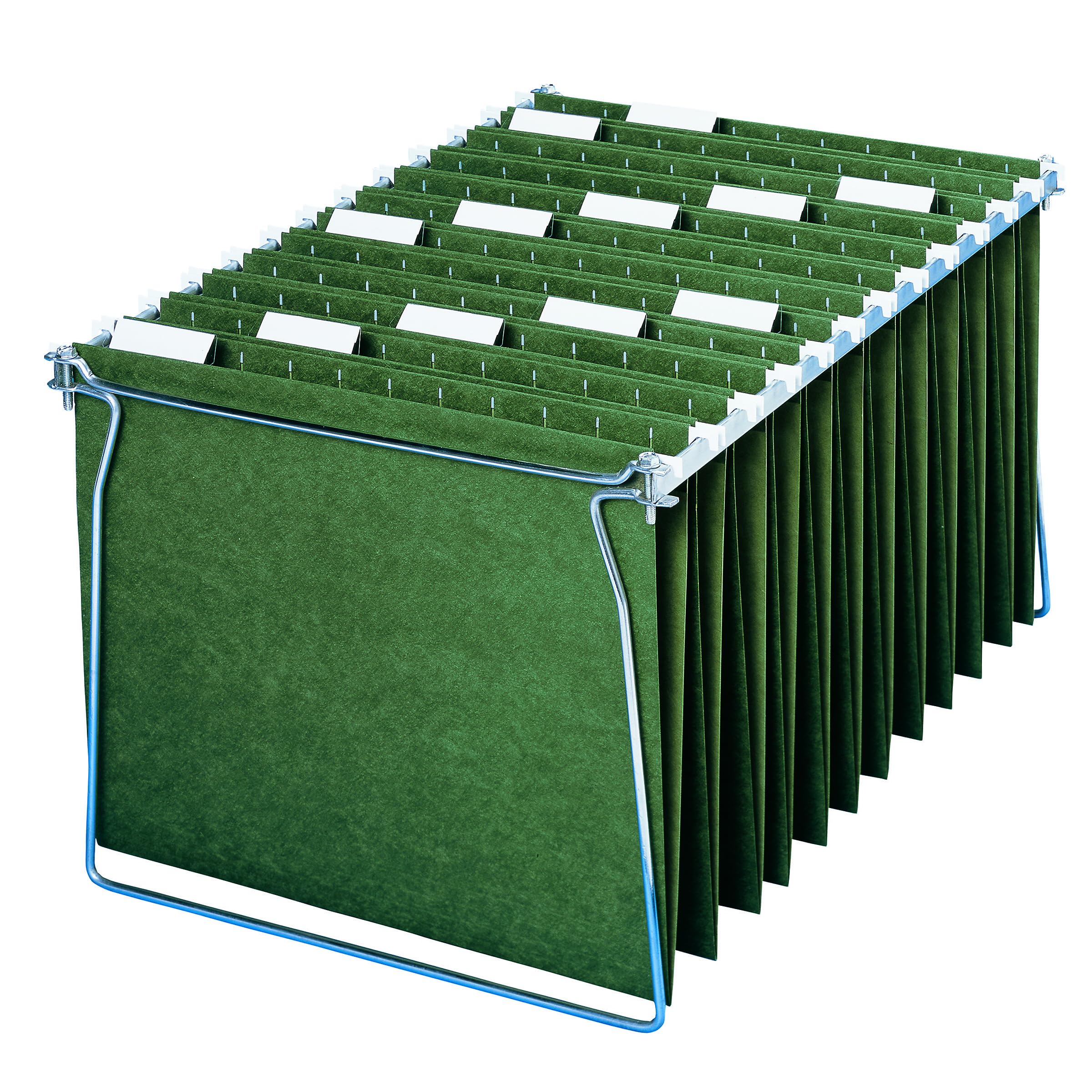 Smead Hanging File Folders, 25-Pack, Letter Size, 1/5-Cut Tabs, Green, Anti-Slip Vertical Filing for File Cabinets, Colour-Coded Home Office, School and Business Organization