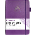 Clever Fox End of Life Planner – Guided Final Arrangements Organizer Notebook for Instructions, Beneficiary Info, Will Preparation, Last Wishes & Funeral Planning – Hardcover, A5 Size (Purple)