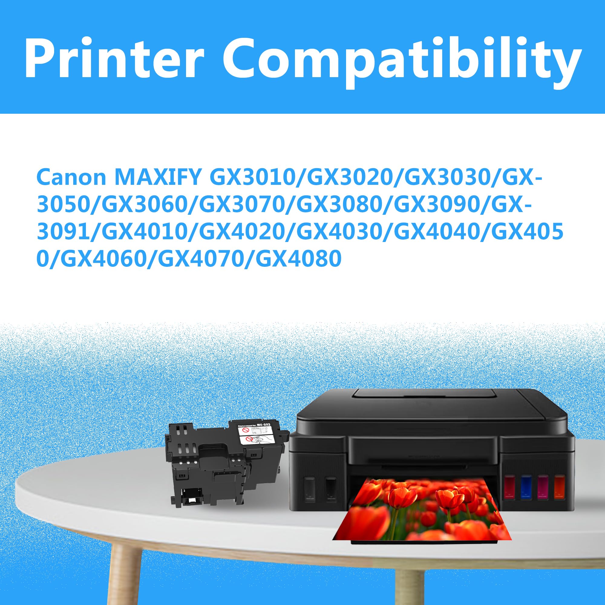 LCL Compatible Waste Ink Bottle for Canon MC-G03 Maintenance Cartridge (1-Pack) for Canon MAXIFY GX3010 GX3020 GX3030 GX3050 GX3060 GX3070 GX3080 GX3090 GX3091 GX4010 GX4020 GX4030 GX4040 GX4050