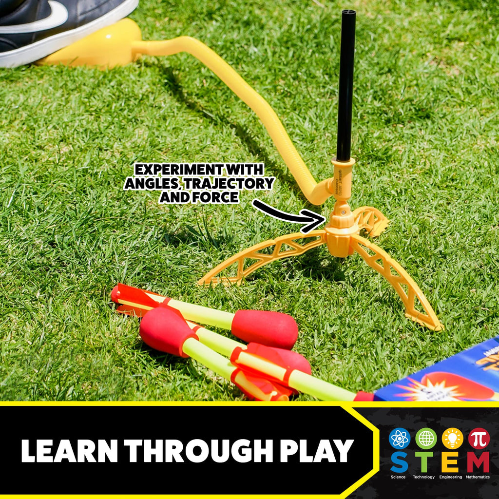 The Original Stomp Rocket® Ultra Rocket, 4 Rockets - Outdoor Rocket Toy Gift for Boys and Girls Ages 5 Years and Up - Comes with Toy Rocket Launcher