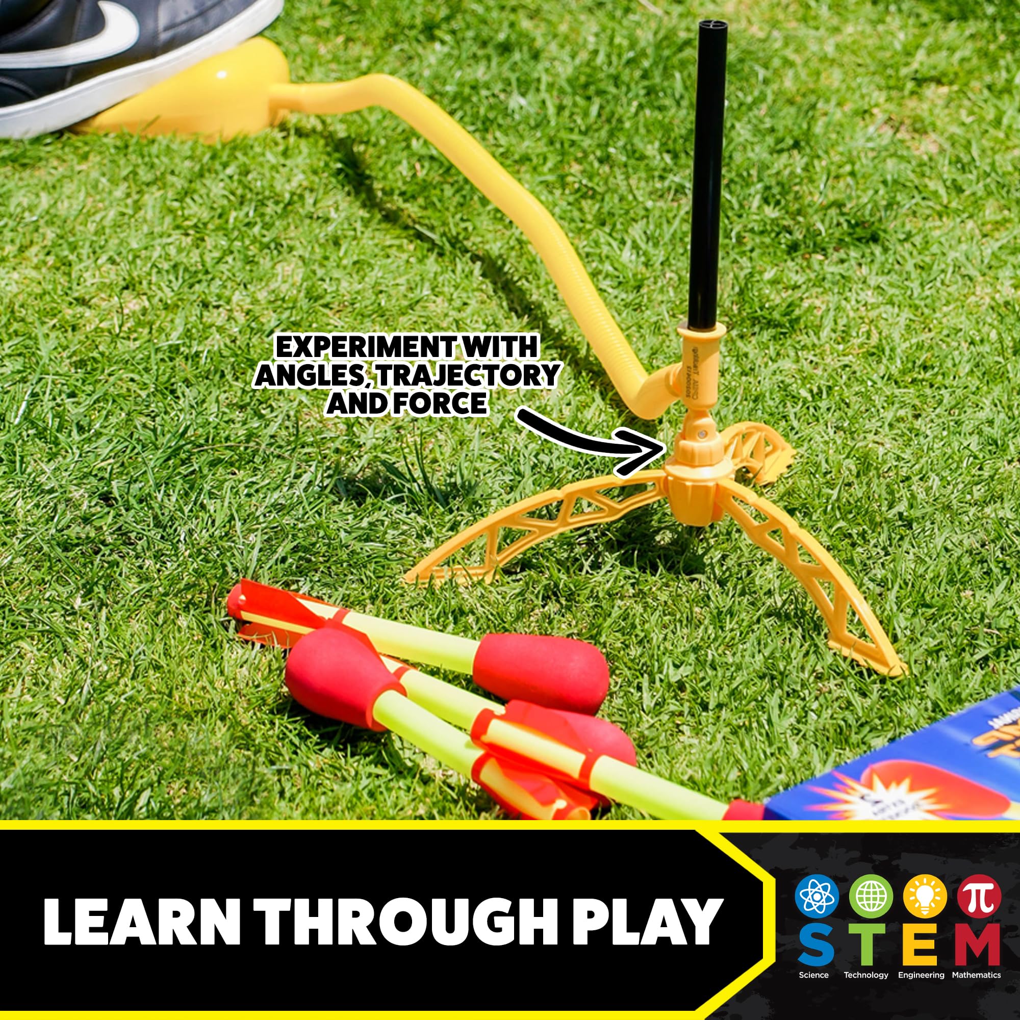 The Original Stomp Rocket® Ultra Rocket, 4 Rockets - Outdoor Rocket Toy Gift for Boys and Girls Ages 5 Years and Up - Comes with Toy Rocket Launcher