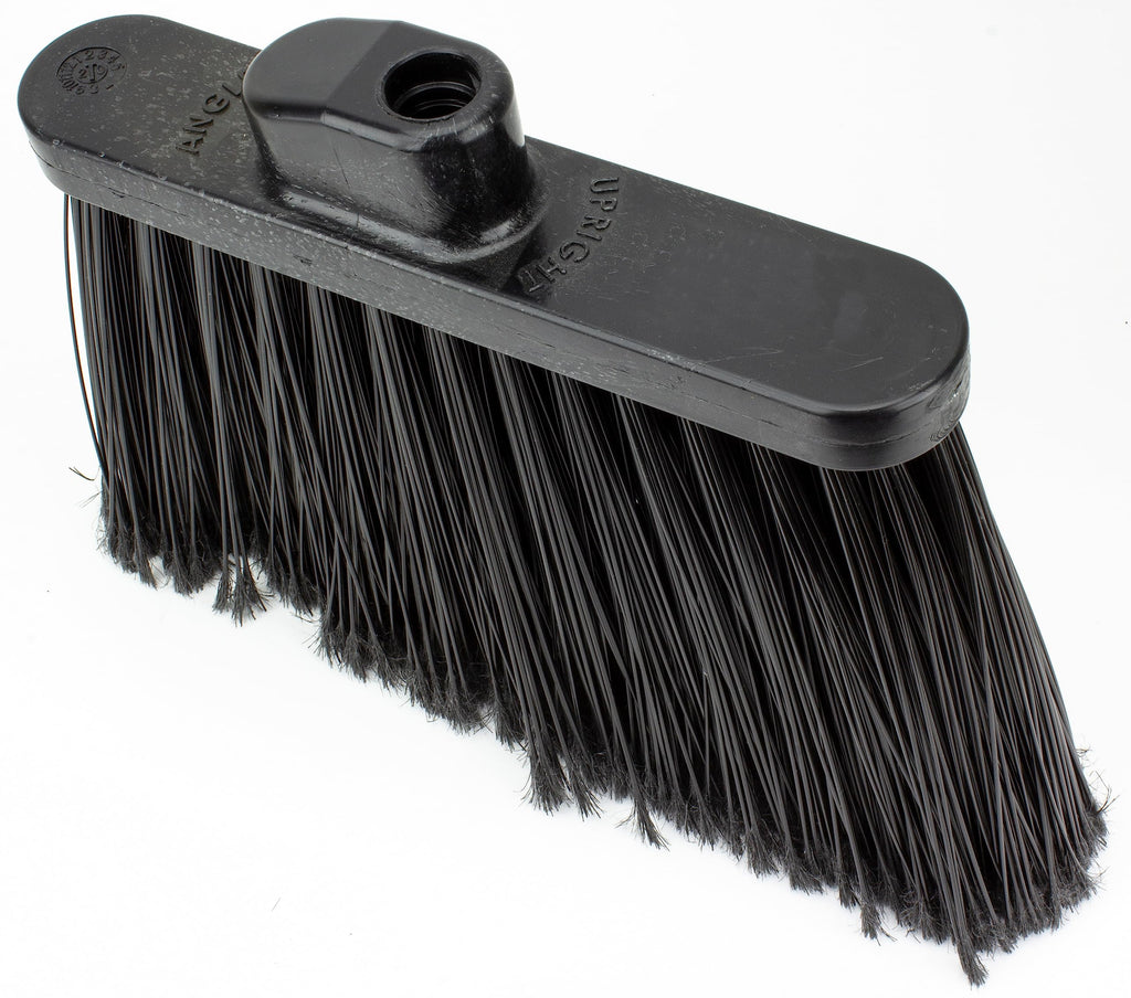 Sparta Plastic Broom Head, Angled, Flagged for Small Debris Indoor, Outdoor, Home, Restaurant, Lobby, Office, 12 Inches, Black