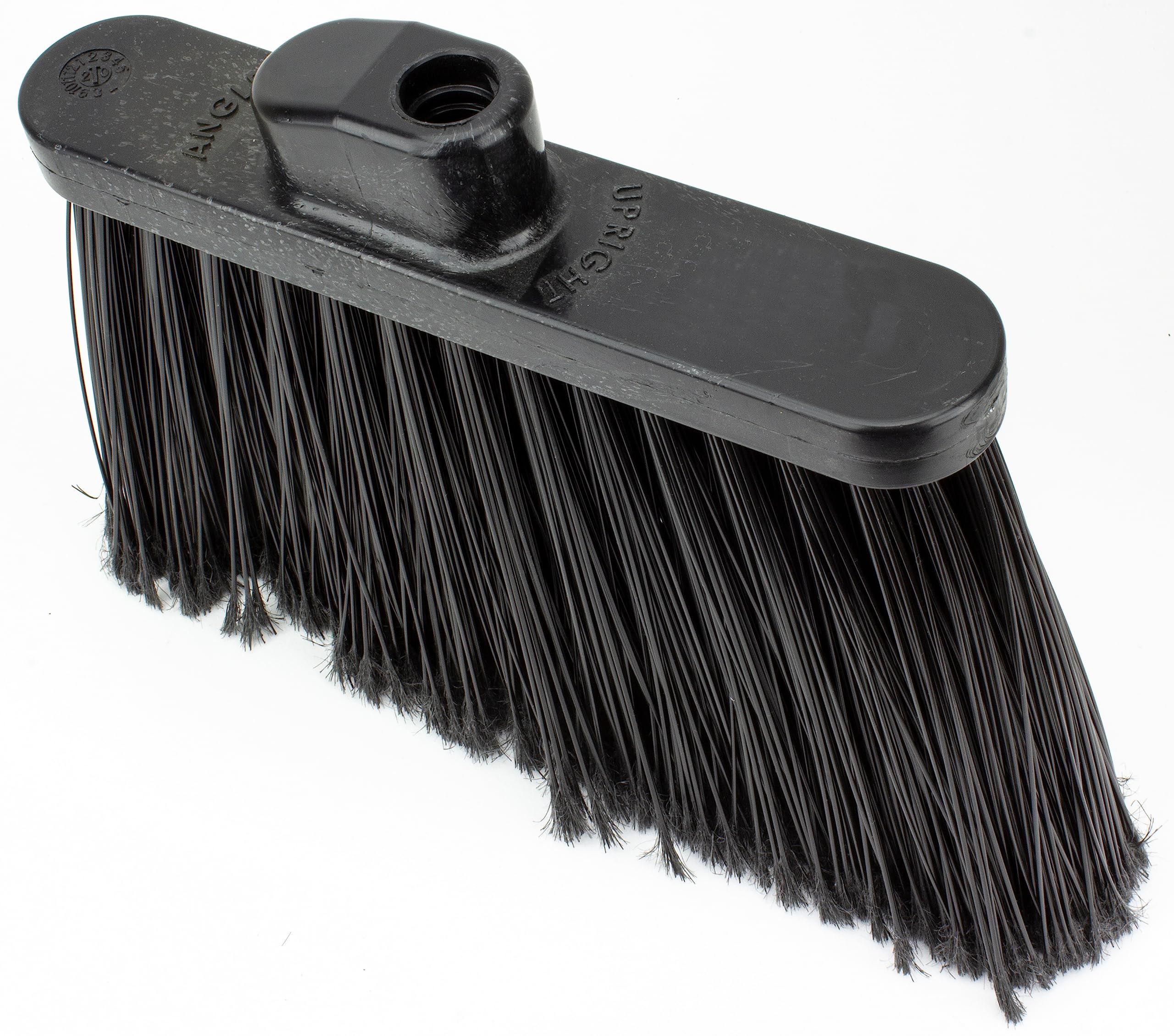 Sparta Plastic Broom Head, Angled, Flagged for Small Debris Indoor, Outdoor, Home, Restaurant, Lobby, Office, 12 Inches, Black