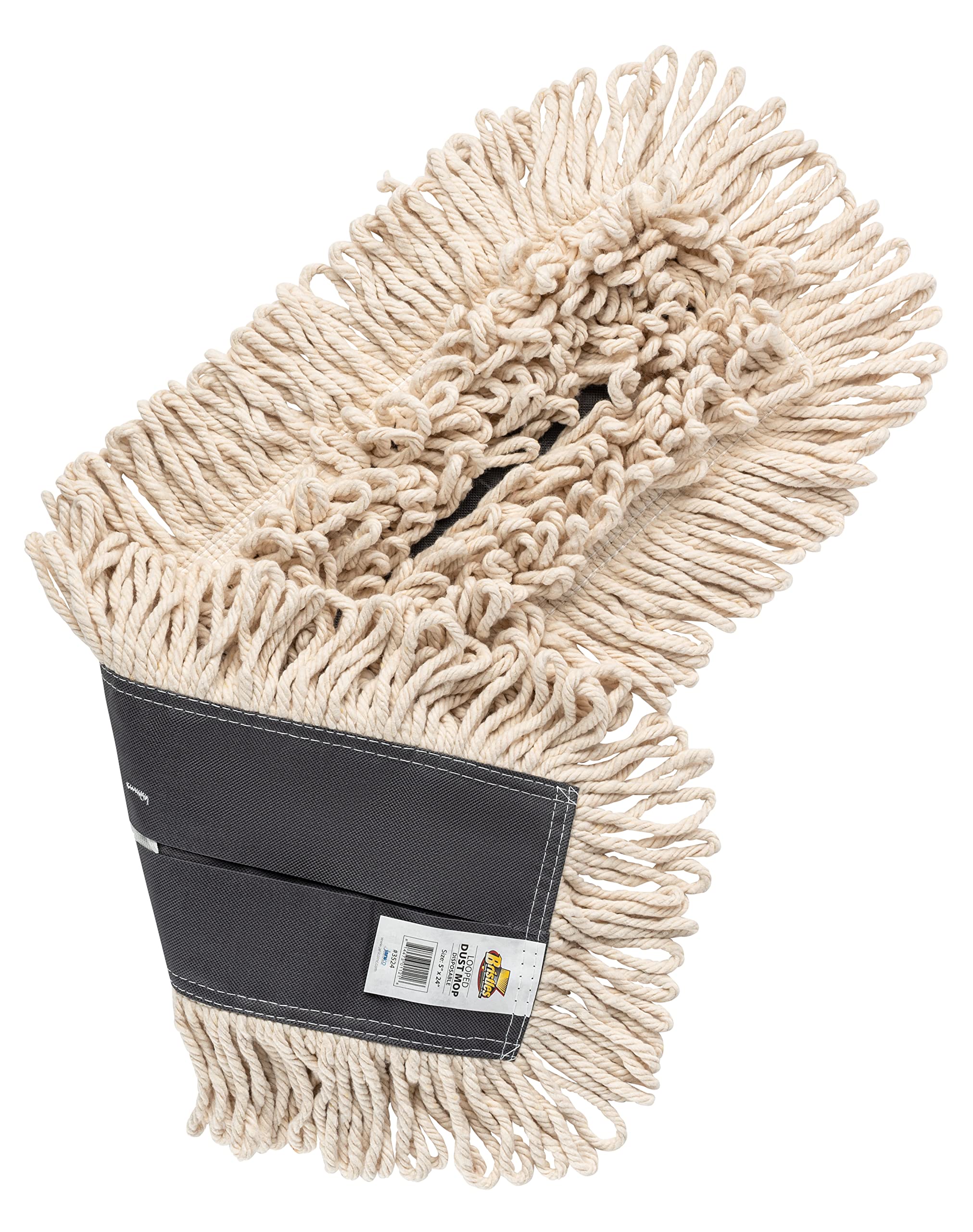 Bristles 3524 Industrial Strength Dust Mop Head 24 Inch - Disposable Cleaning Pad, 24 x 5 for Commercial and Residential Use