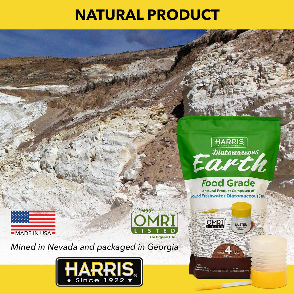 Harris Diatomaceous Earth Food Grade, 4lb w/Free Powder Duster