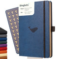 Dingbats* Wildlife Dotted Journal A5 - Vegan Leather Hard Cover, Ideal for Work, Travel - Pocket, Elastic Closure, Bookmark