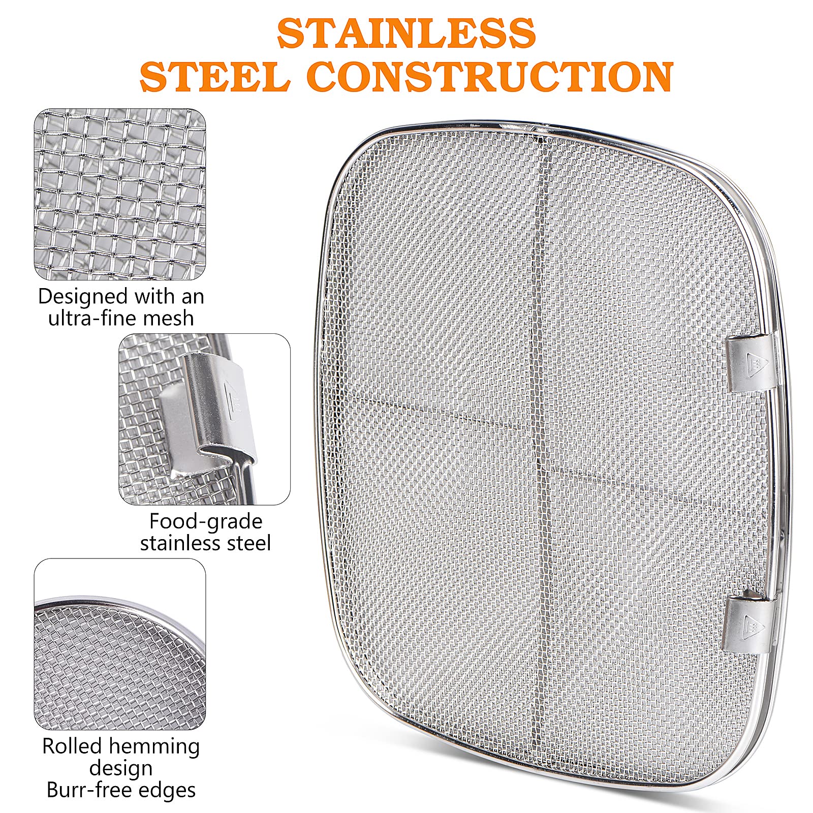 Stainless Steel Splatter Shield for Ninja Foodi AG301, Air Fryer Accessories Replacement Parts for Ninja Foodi 5-in-1 Indoor Grill AG300, AG300C,AG301C, AG302