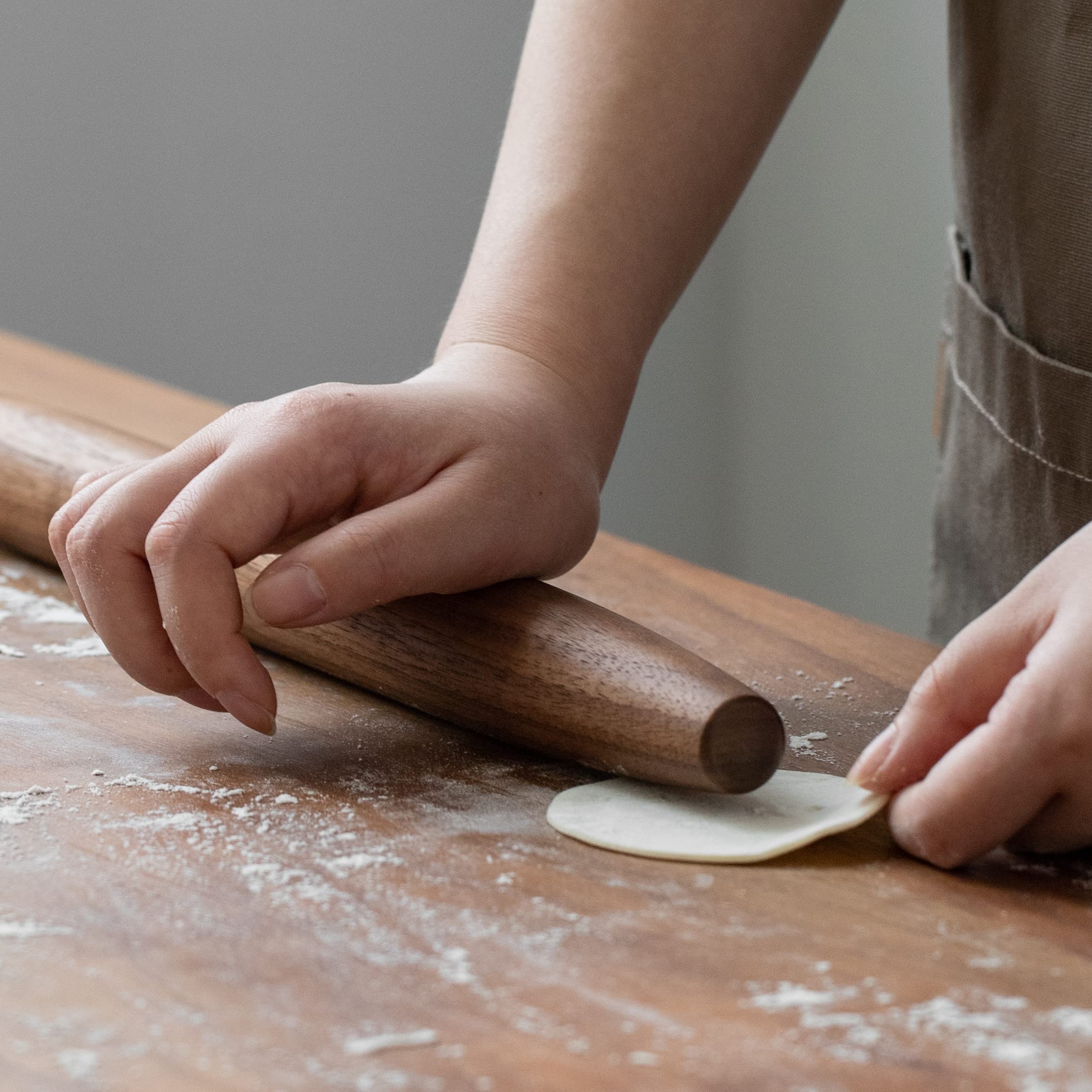 Muso Wood Walnut Rolling Pin for Baking (Walnut 15-3/4 Inch)