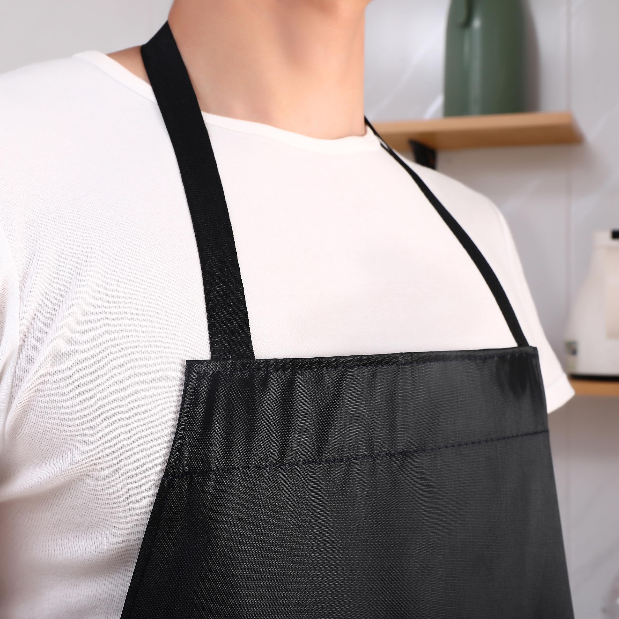 NEU SAFETY 2 Pack Extra Long Bib Apron Set, Waterproof and Durable, Large Size 43.3"x28.7", Black PVC Vinyl Coated, Ideal for Dog Grooming, Dishwashing, Butcher, Labs, Carpentry Work and Workshops