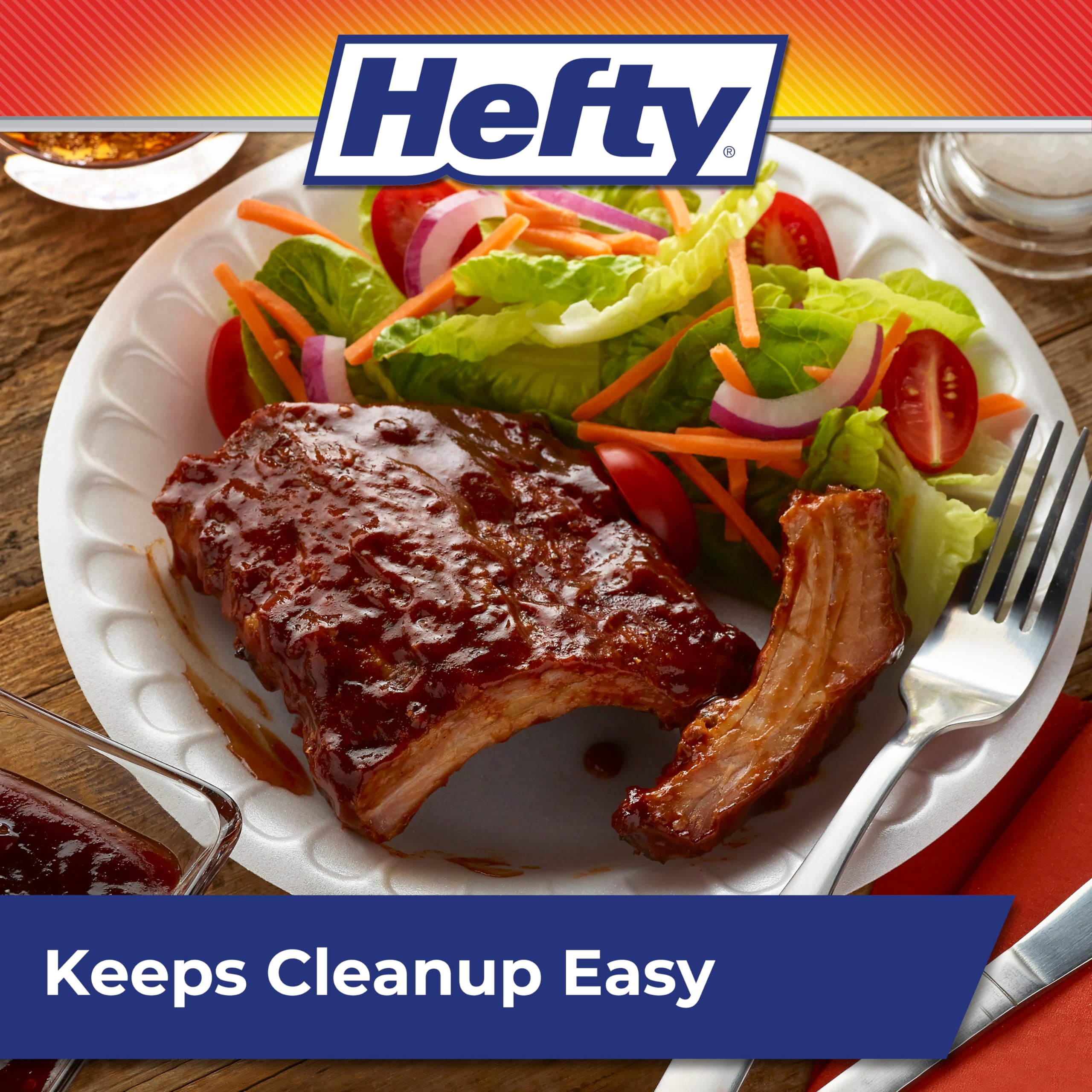 Hefty Everyday Soak-Proof Foam Plates, White, 8.875 Inch, 100 Count