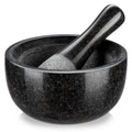 Velaze Large Mortar and Pestle Set, 100% Granite, Natural Unpolished, Herb Crusher, Spice Grinder, Stone Grinder Bowl for Making Guacamole and Pesto, 6.3 Inch Pestle and 16 oz Mortar(2 Cup)