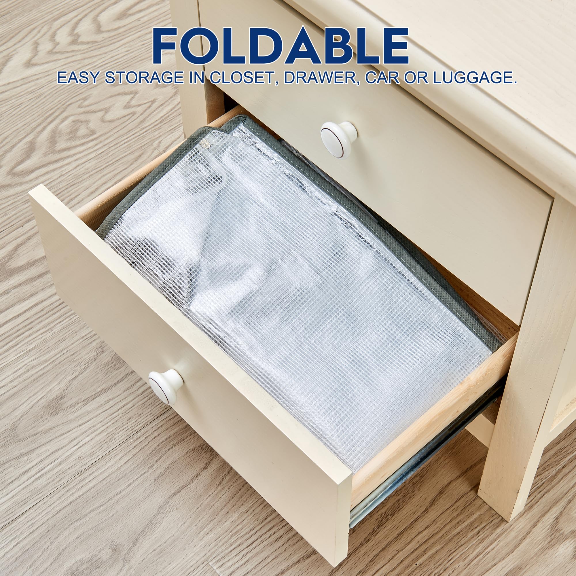 MKOKYD 80L Clear Large Storage Bag, Clothes Storage Containers for Organizing Closet, Bedroom, Underbed, Comforters, Clothing, Blankets, Pillow, Foldable Organizer with Sturdy Handle and Zippers (6)