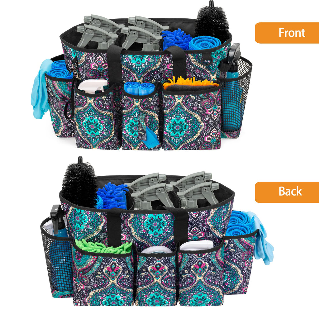 LoDrid Tote Cleaning Caddy with Dividers for Cleaning Supplies, Cleaning Bag Organizer with Handle Strap for Cleaning Work, Totem, (Bag Only)