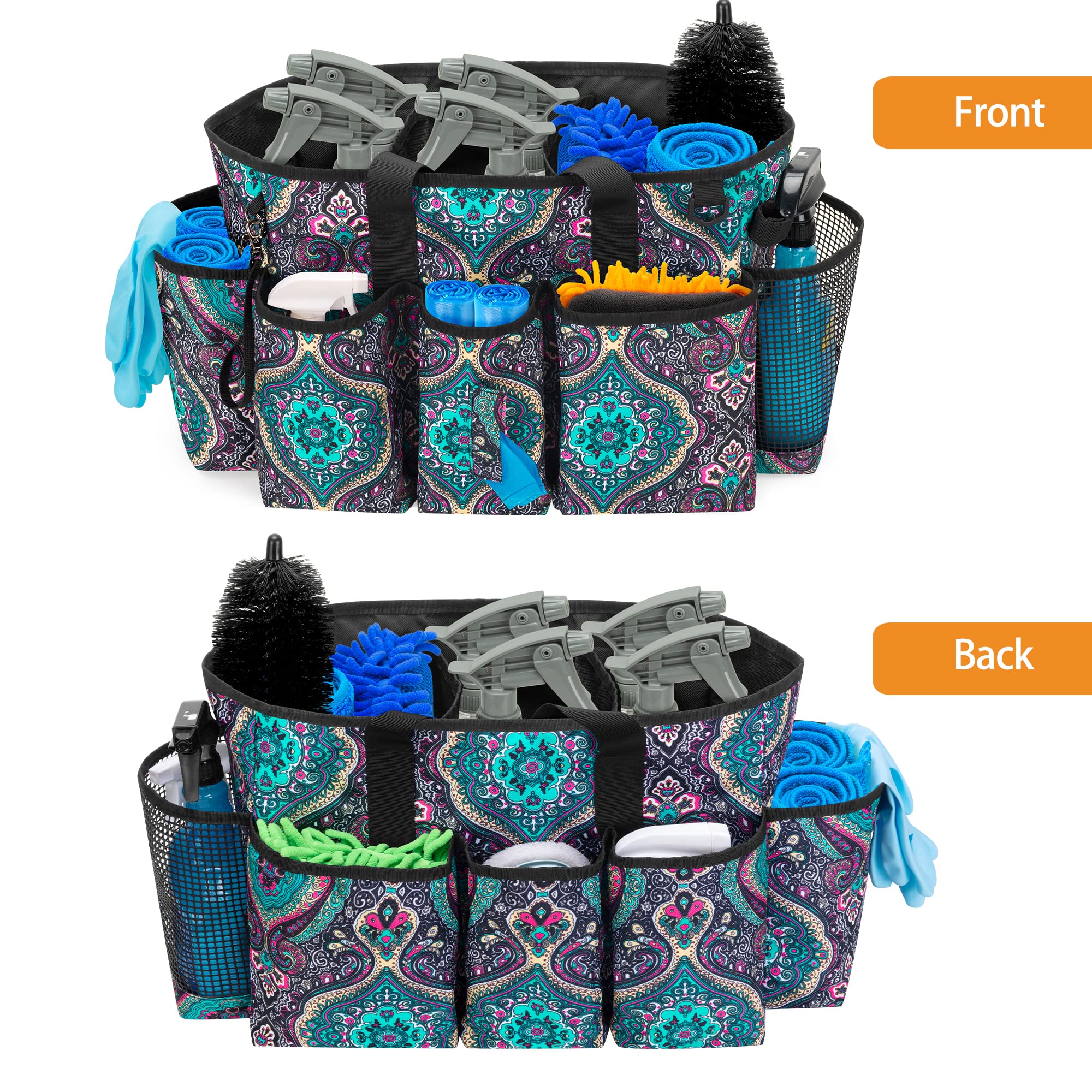 LoDrid Tote Cleaning Caddy with Dividers for Cleaning Supplies, Cleaning Bag Organizer with Handle Strap for Cleaning Work, Totem, (Bag Only)