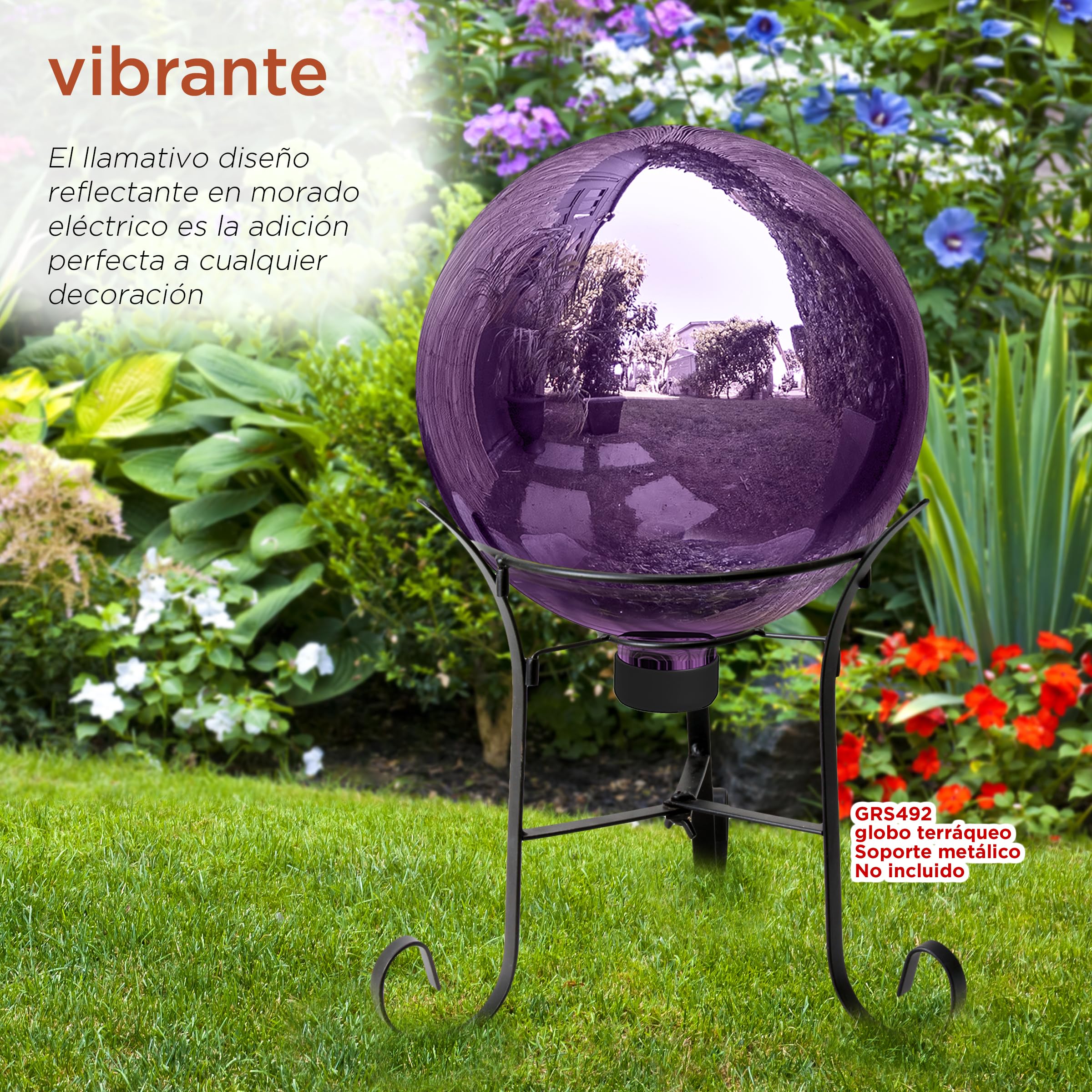 Alpine Corporation 10" Diameter Indoor Outdoor Glass Gazing Globe Yard Decoration, Purple