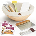 Superbaking Banneton Bread Proofing Basket, Sourdough Bread Baking Supplies, Round 9 Inch Sourdough Starter Kit, Proofing Basket for Bread Baking, Bread Making Supplies Tools, Banneton Basket Gift Set