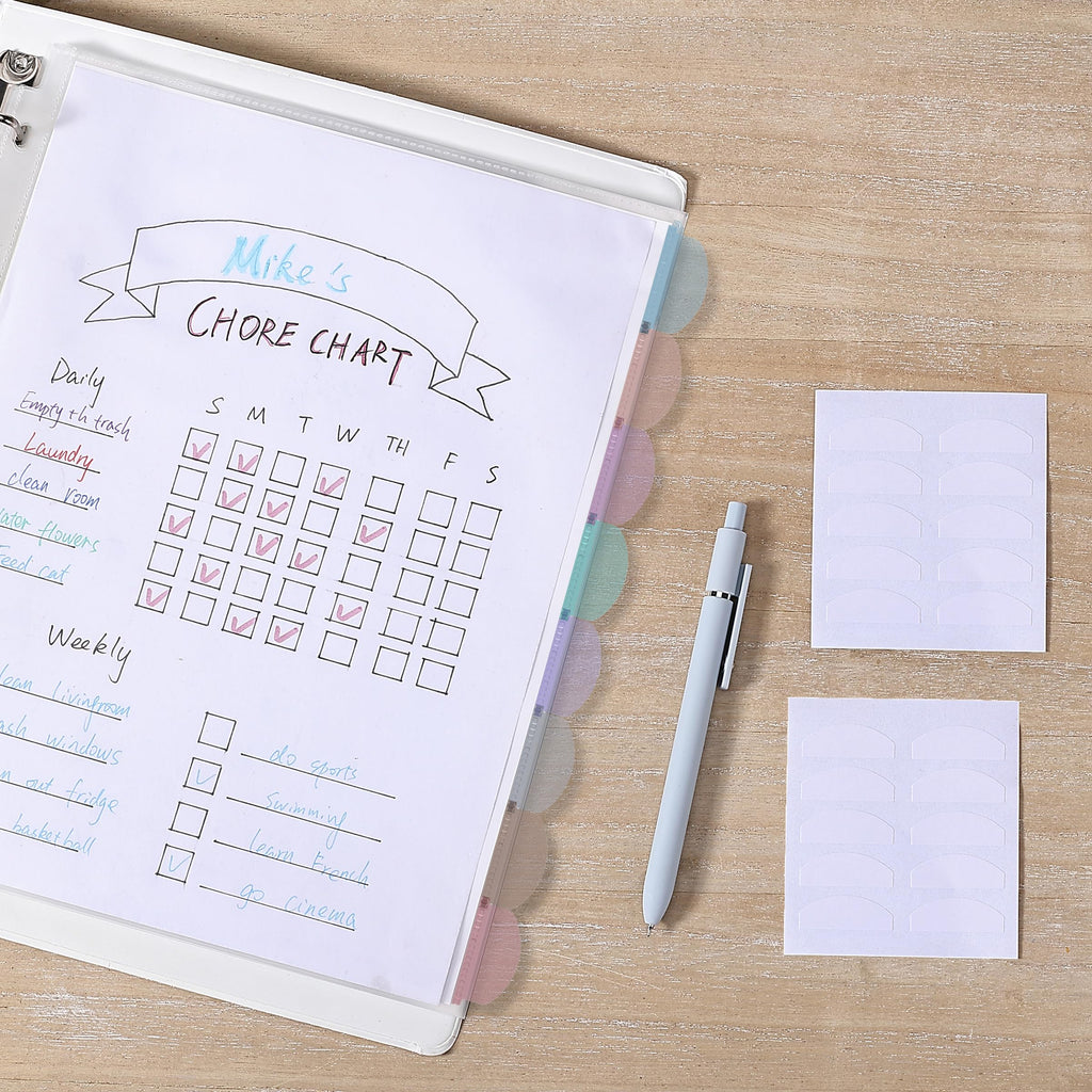 Mr. Pen- Clear Sheet Protectors with Tabs, 8 Tabs, 8 Sets, Clear Plastic Dividers for 3 Ring Binder, Insertable Index Page Divider Multicolor Tabs