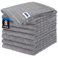 HOMERHYME Microfiber Cleaning Cloth, 8 Pack Cleaning Towels, Grey All-Purpose Quick Dry Reusable Kitchen Towels, Lint Free & Absorbent Dishcloth for Kitchen Car House Office 25'' x 15''
