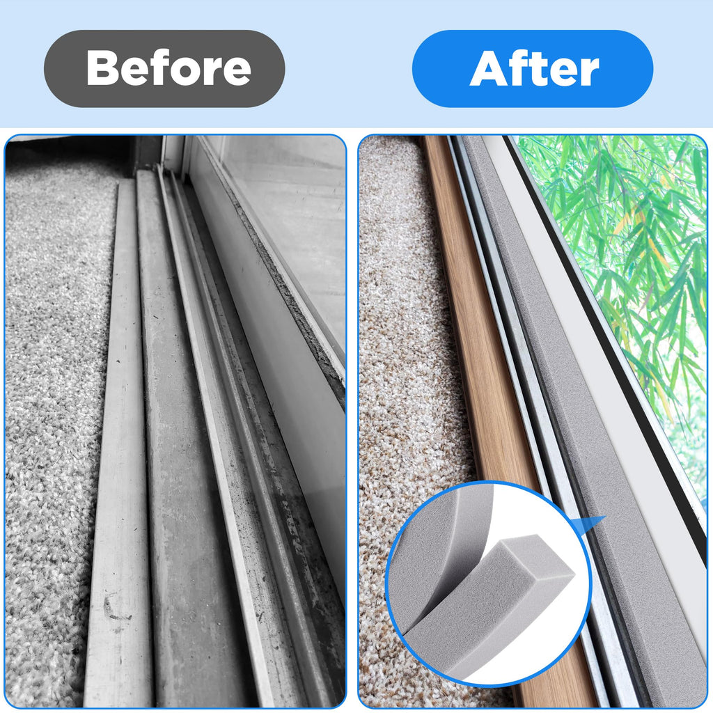 4 PCS Air Conditioner Foam Tape - 1 x 1 inch x 6.5 Ft AC Foam Weather Stripping- Non-Adhesive Foam Seal Strip with Glue Point for Air Conditioner Door Window Seal