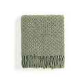CREVENT Farmhouse Boho Knitted Throw Blanket for Couch Sofa Chair Bed Home Decoration, Soft Warm Cozy Light Weight for Spring Summer Fall (127cmX152cm Sage Green)