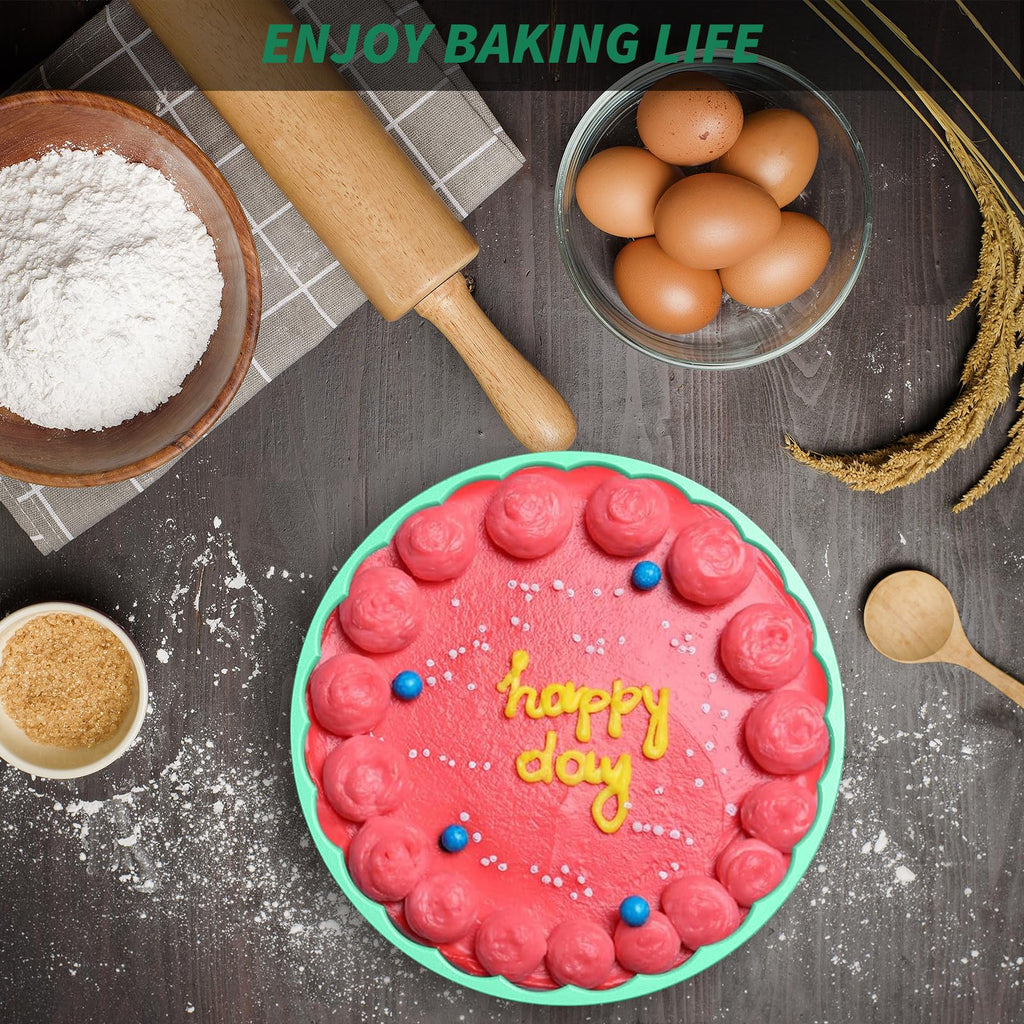 10Inch Charlotte Cake Pan Silicone,Nonstick Round Silicone Baking Mold,Round Silicone Cake Molds for Cheesecake,Strawberry Shortcake Brownie Tart Pie