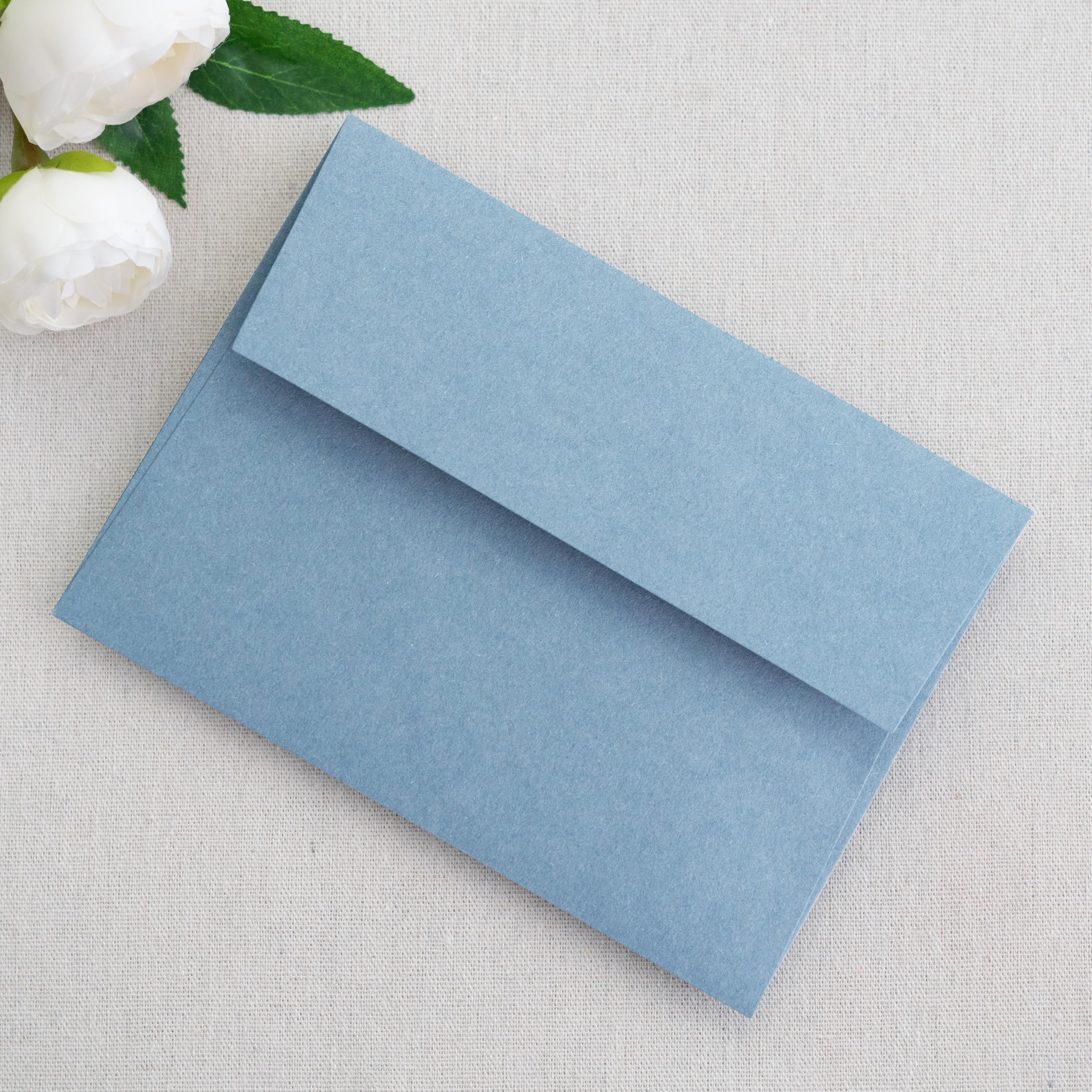 PONATIA 50 Pieces 5x7 Envelopes, A7 Envelopes Self Seal for Weddings, Invitation Cards, Photos, Postcards, Greeting Cards Mailing, Baby Shower, Graduation, Christmas Gift Cards (Dusty Blue)