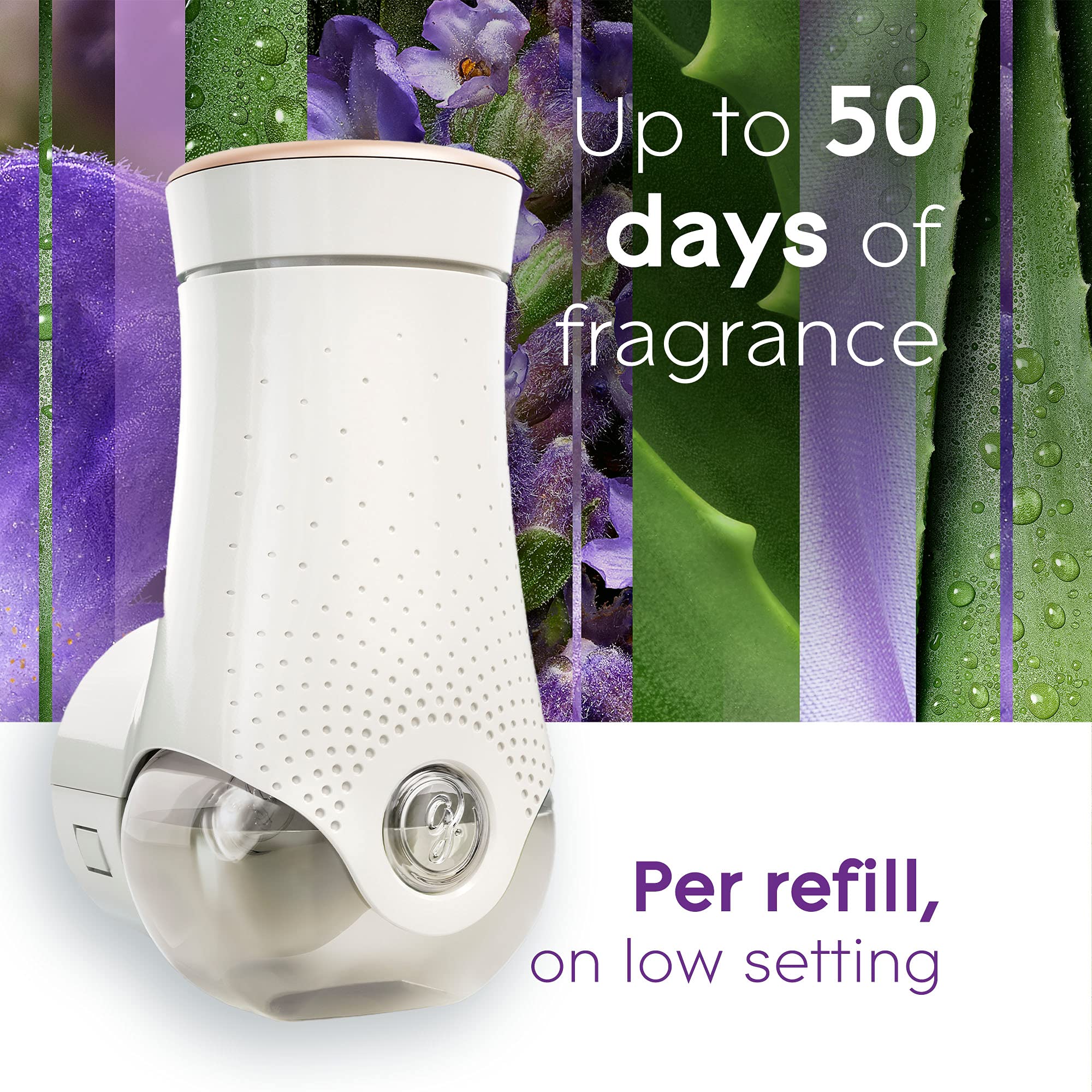 Glade PlugIns Air Freshener Kit, Scented and Essential Oils for Bathroom and Home Fragrance, Tranquil Lavender and Aloe, 2 Warmers and 6 Fragrance Oil Refills