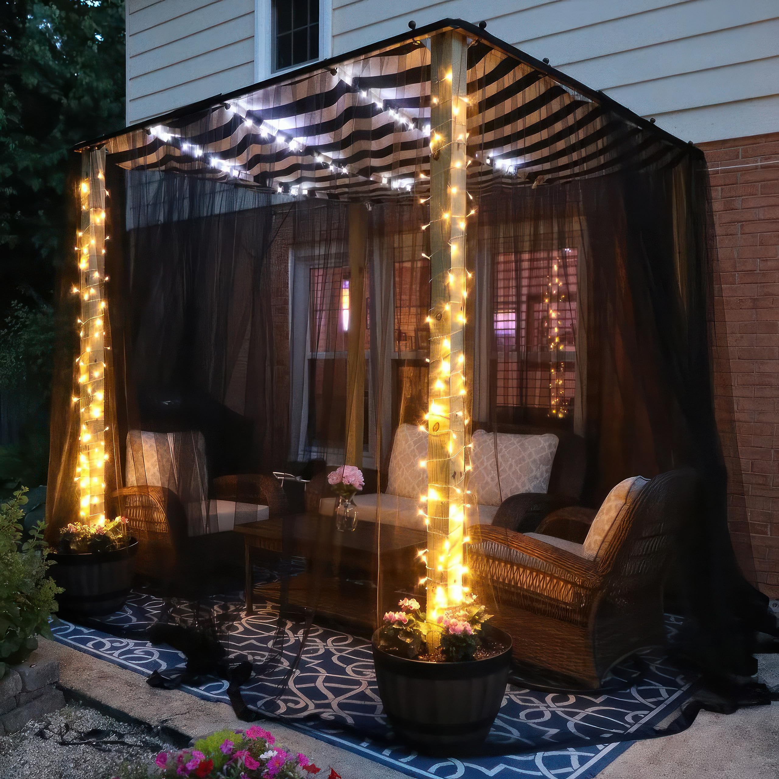 Black DIY Mosquito Net Fabric | 10x10 FT Netting | Insect Cover for Garden, Patio, Outdoor & Windows | Multiple Sizes in Black, White & Green | Mesh Screen Barrier