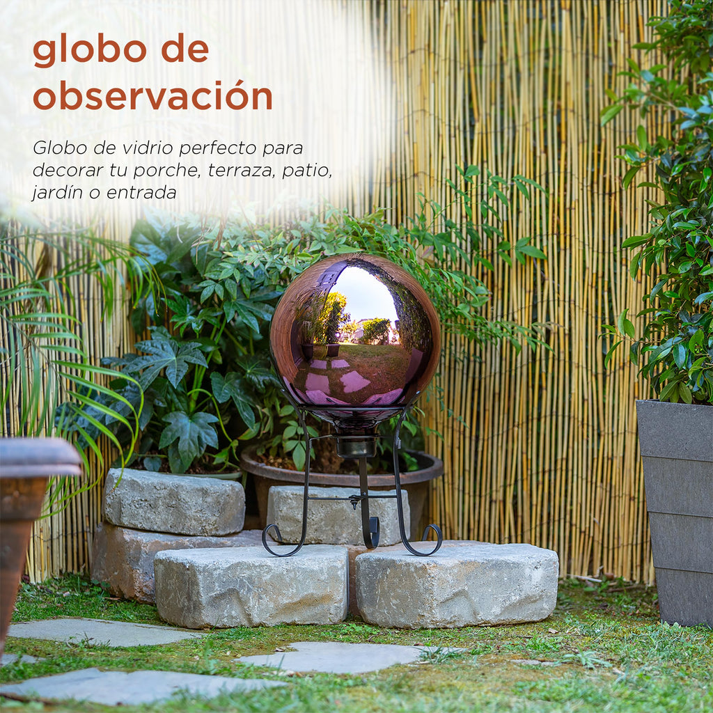 Alpine Corporation 10" Diameter Indoor Outdoor Glass Gazing Globe Yard Decoration, Purple