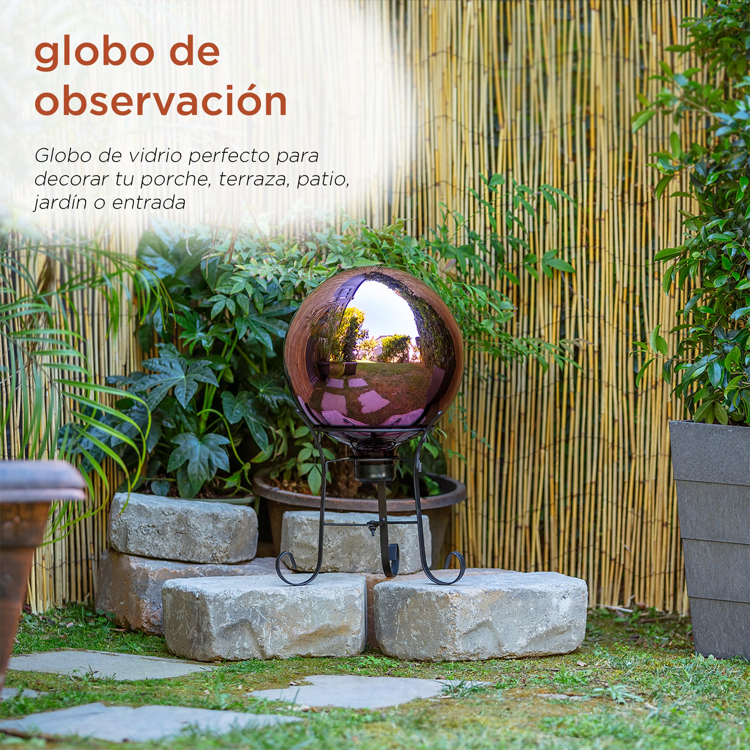 Alpine Corporation 10" Diameter Indoor Outdoor Glass Gazing Globe Yard Decoration, Purple
