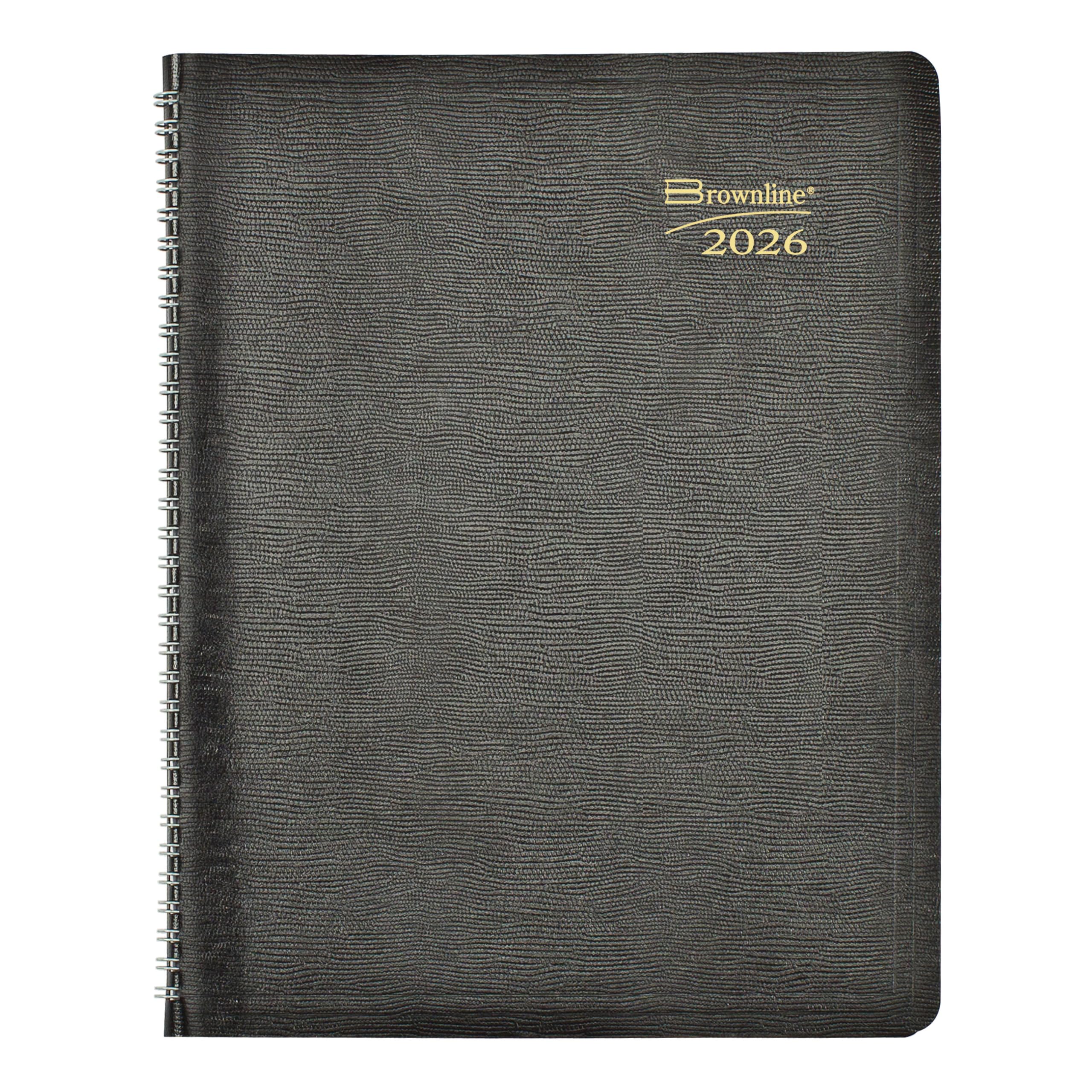 Brownline® 2026 Essential Monthly Planner, 14 Months, December 2025 to January 2027, Twin-Wire Binding, 11" x 8.5", Black (CB1262.BLK-26)