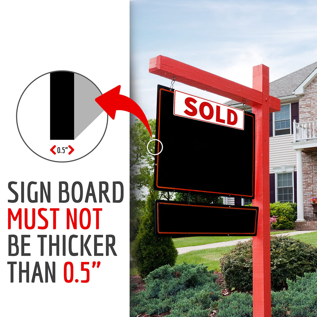 1PC - Sold Real Estate Sign Riders Sleeves, 17" x 5"- Double Sided - PVC Plastic - Sold Sign