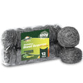 12 Pack Stainless Steel Scourers by Scrub It – Steel Wool Scrubber Pad Used for Dishes, Pots, Pans, and Ovens. Easy scouring for Tough Kitchen Cleaning. (XX Large (100 Gram))