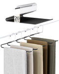 MORALVE Metal Pants Hangers Non-Slip - 20 Pack Open-Ended Space Saving Hangers for Jeans, Slacks, and Scarves - Durable Closet Organizers with Large Hooks for Easy Hanging (Black)