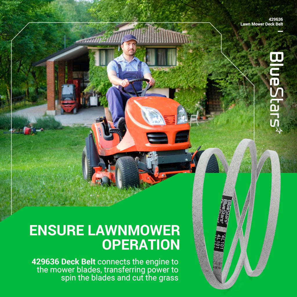 BlueStars 429636 197253 Lawn Mower Drive/Deck Belt - Fits for 42" Deck Craftsman Husqvarna AYP Poulan 532429636 532197253 598559101 592855001 PP19A42 YTA18542 | Aramid Cord | 101 inch