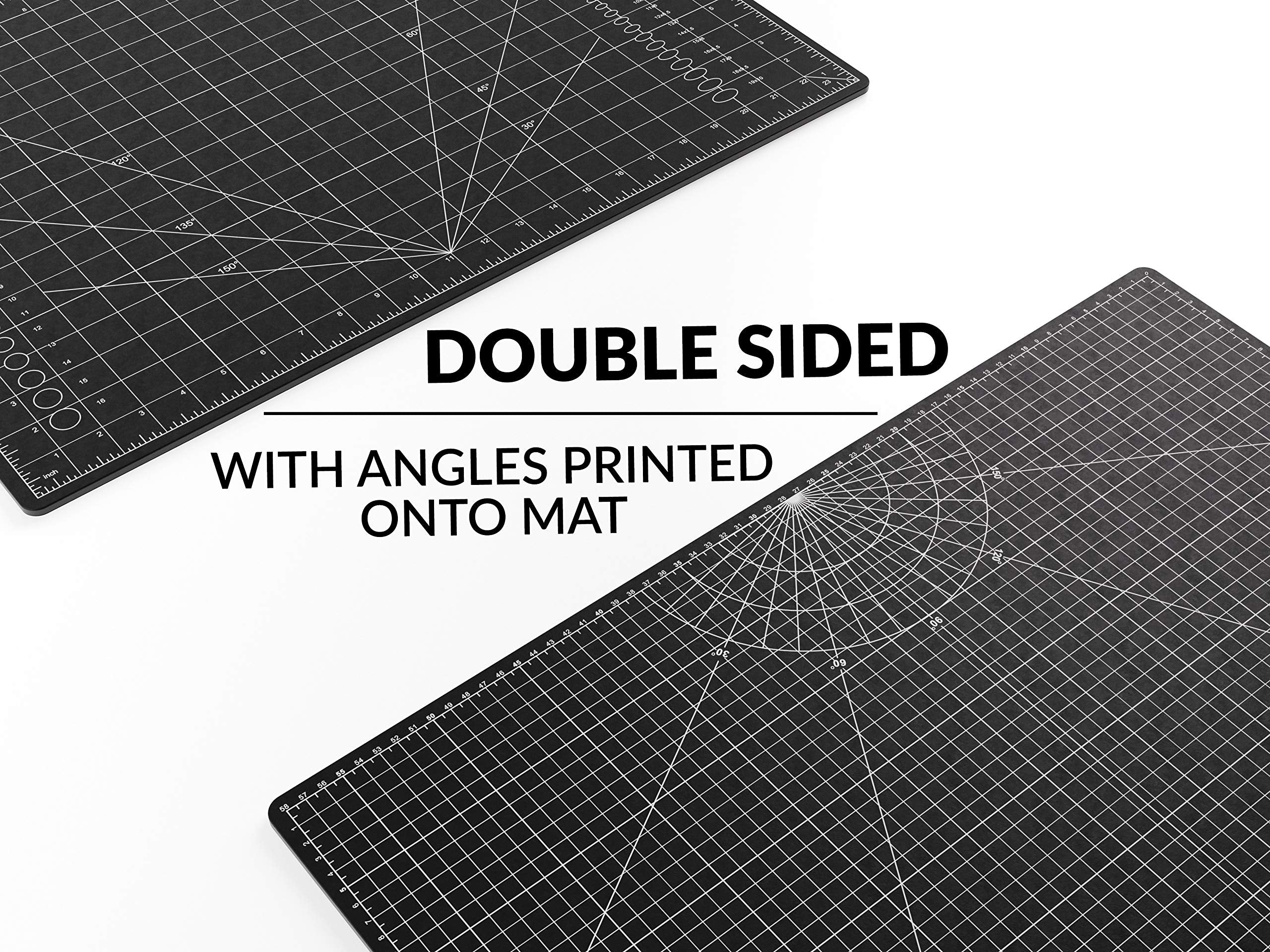 XNM Premium Self Healing Cutting Mat - 18 Inches by 24 inches - A2-3 Layer Quality PVC Construction - Dual Sided, Imperial and Metric Grid Lines - Perfect for Cutting, Sewing, and Crafts