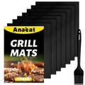 Anaeat Reusable Grill Mat Set of (7+1) - 100% Non Stick BBQ Grill Mats Heavy Duty Teflon Baking Sheets, Barbecue Accessories Grill Tools Works on Gas, Charcoal, Electric Grill - 15.75 x 13-Inch