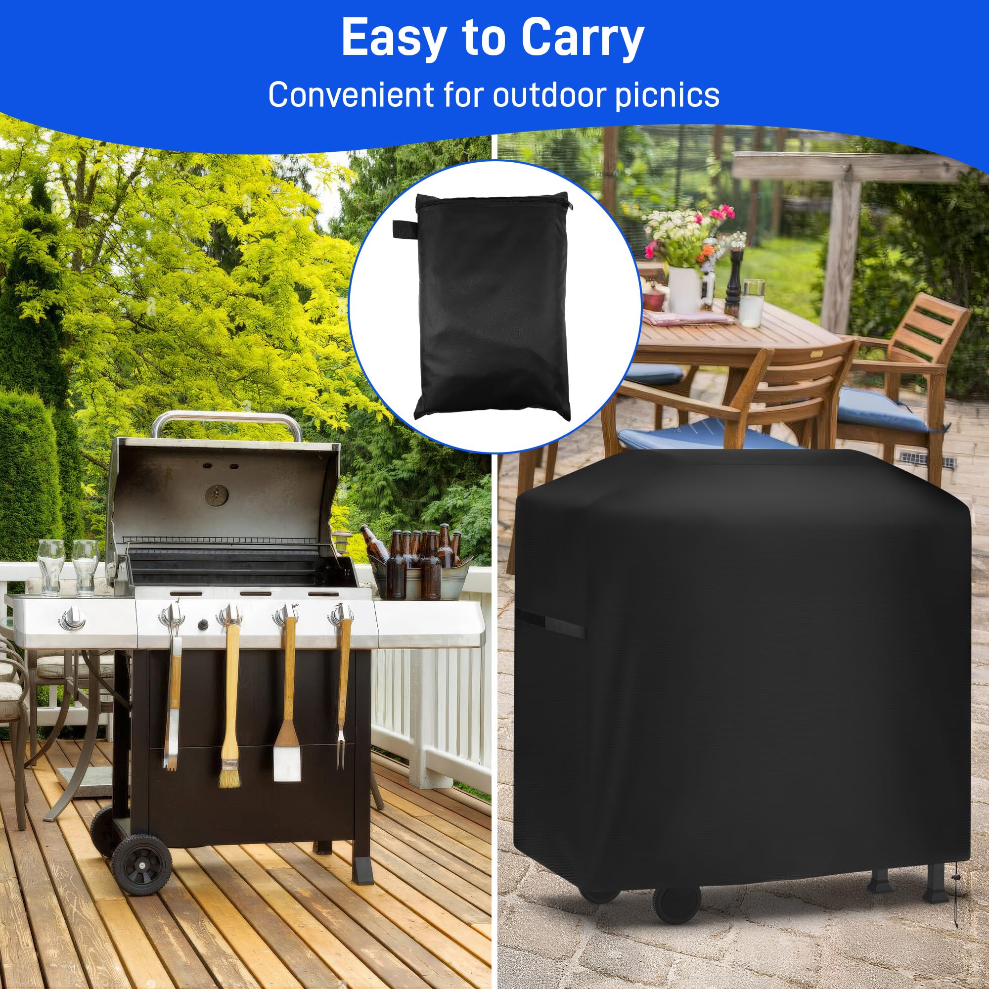 Yimomoyi 46 Inch Barbecue Covers, BBQ Covers Waterproof Heavy Duty Large, Barbeque Cover Waterproof Outdoor 420D Oxford Fabric, Windproof, Rip-Proof & Uv Protection, 117x66x117cm (117x66x117cm)